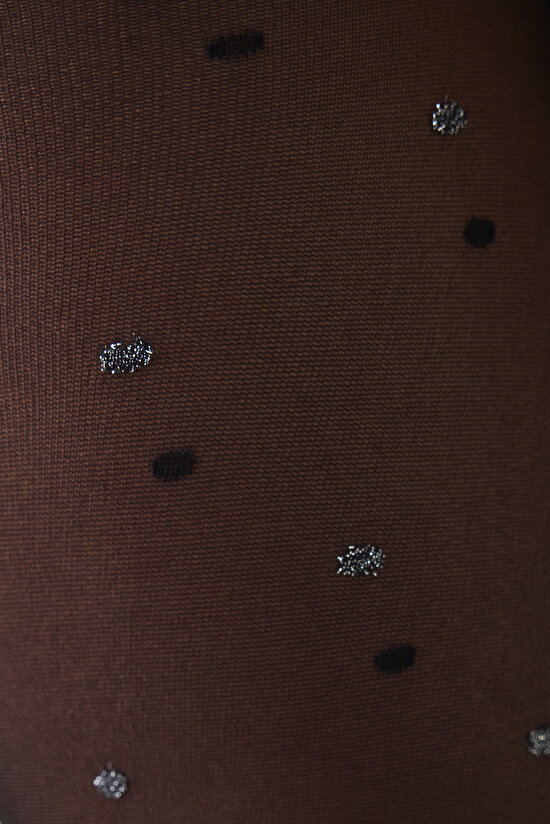 Black Shiny Dotted Tights - 6