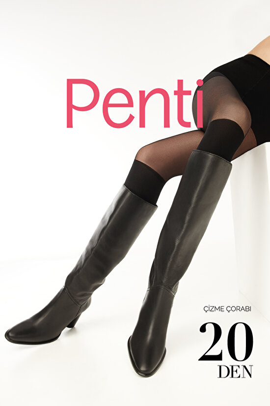Siyah Çizme Çorap-Pentilicious - 3