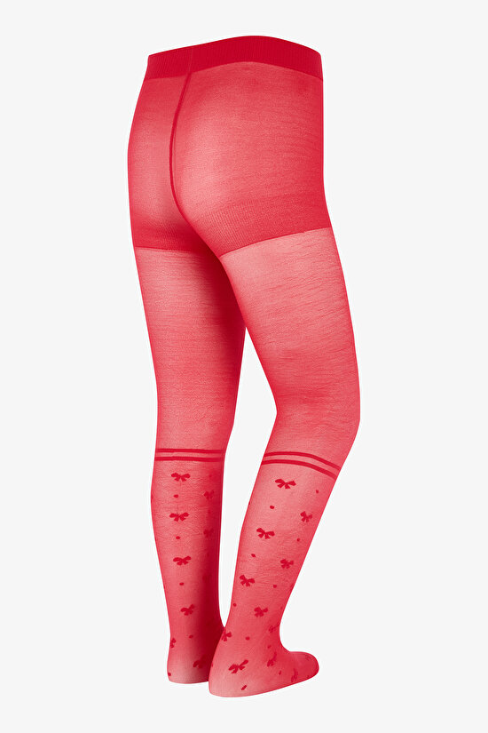 Pretty Bowtie Stripe Külotlu Çorap - 4