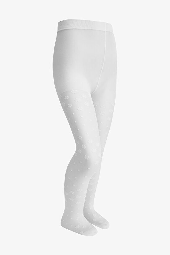 Pretty Dotted Daisy Külotlu Çorap - 3