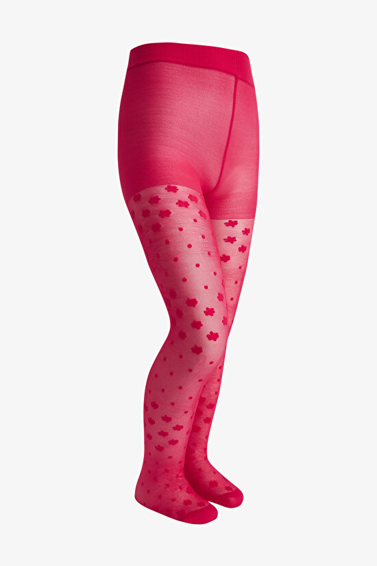 Kız Çocuk  Pretty Dotted Daisy Külotlu Çorap - 2