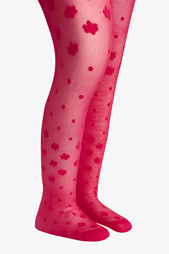 Kız Çocuk  Pretty Dotted Daisy Külotlu Çorap - 3