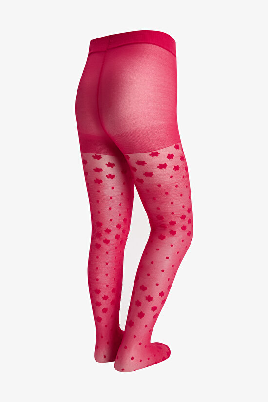 Kız Çocuk  Pretty Dotted Daisy Külotlu Çorap - 4