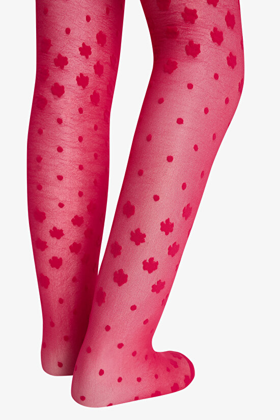 Kız Çocuk  Pretty Dotted Daisy Külotlu Çorap - 5