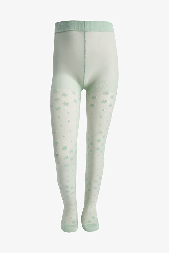 Kız Çocuk  Pretty Dotted Daisy Külotlu Çorap - 1