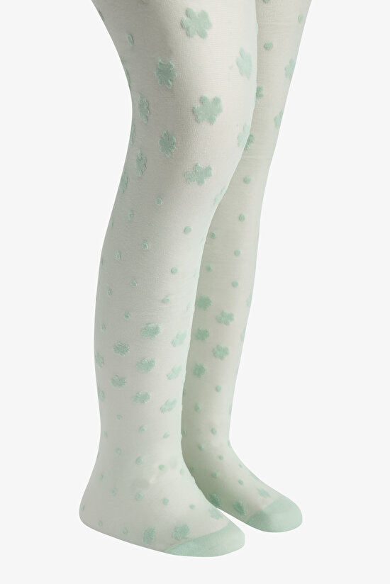 Kız Çocuk  Pretty Dotted Daisy Külotlu Çorap - 3