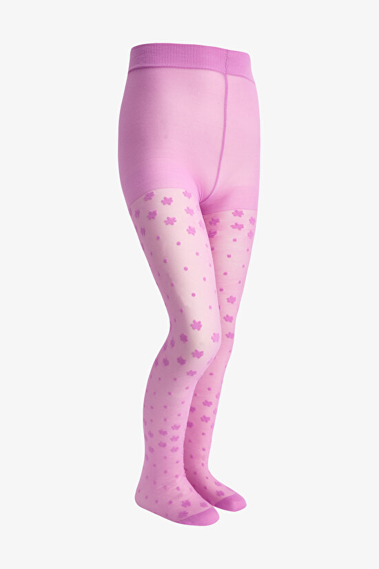 Kız Çocuk  Pretty Dotted Daisy Külotlu Çorap - 2