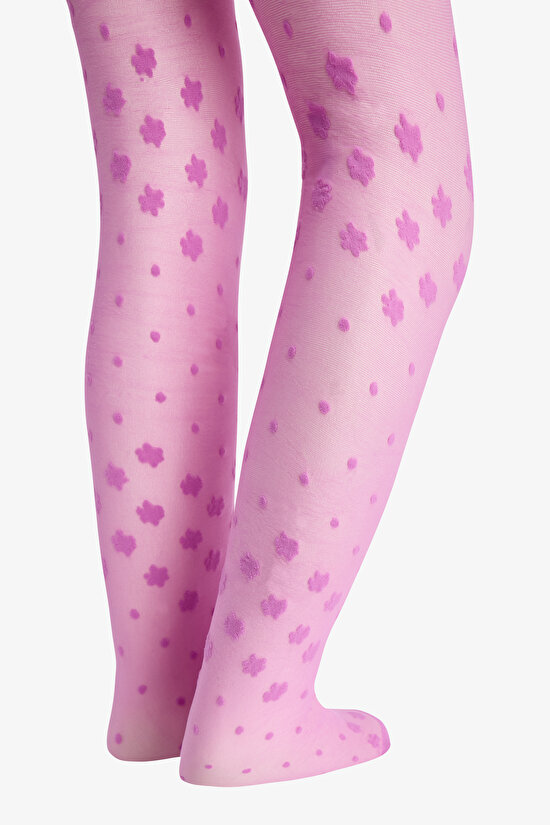 Kız Çocuk  Pretty Dotted Daisy Külotlu Çorap - 5