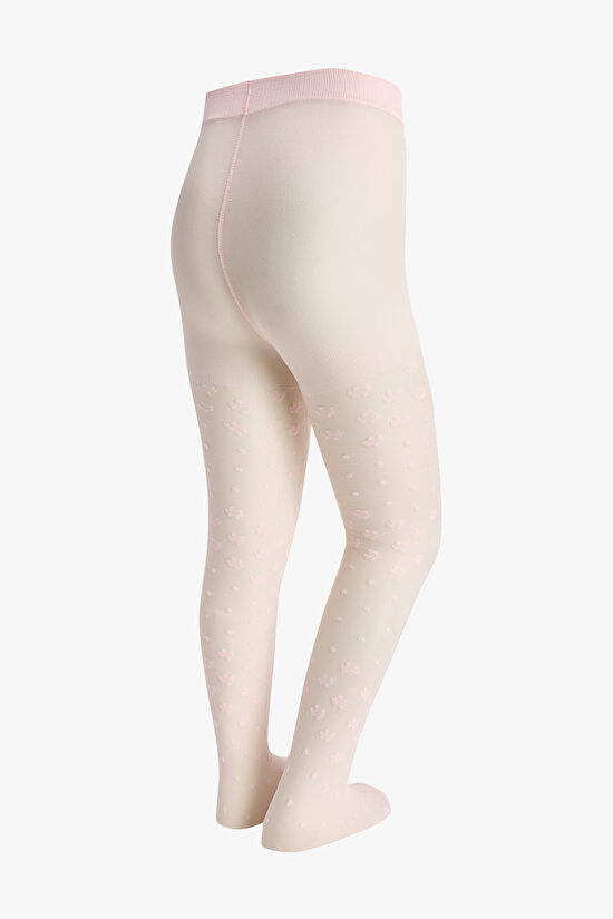 Kız Çocuk Sıcak Pembe Pretty Dotted Daisy Külotlu Çorap - 4