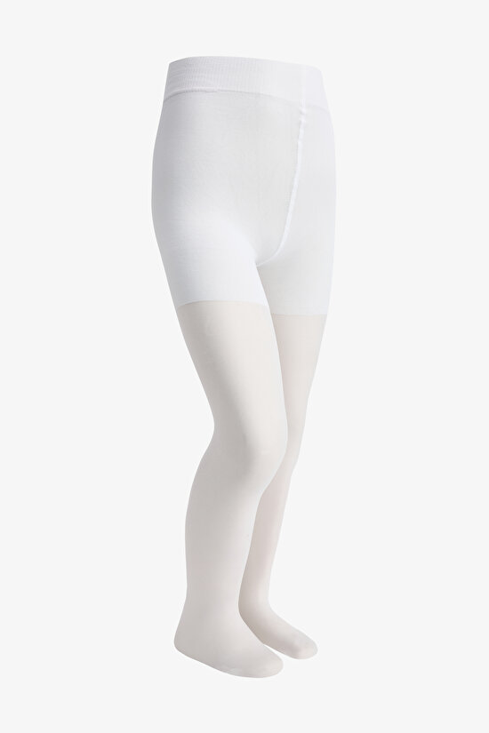 Beyaz Kız Çocuk Pretty School Külotlu Çorap - 2