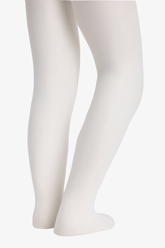 Beyaz Kız Çocuk Pretty School Külotlu Çorap - 5