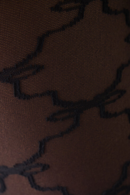 Siyah Scarlet Ribbon Külotlu Çorap - 4