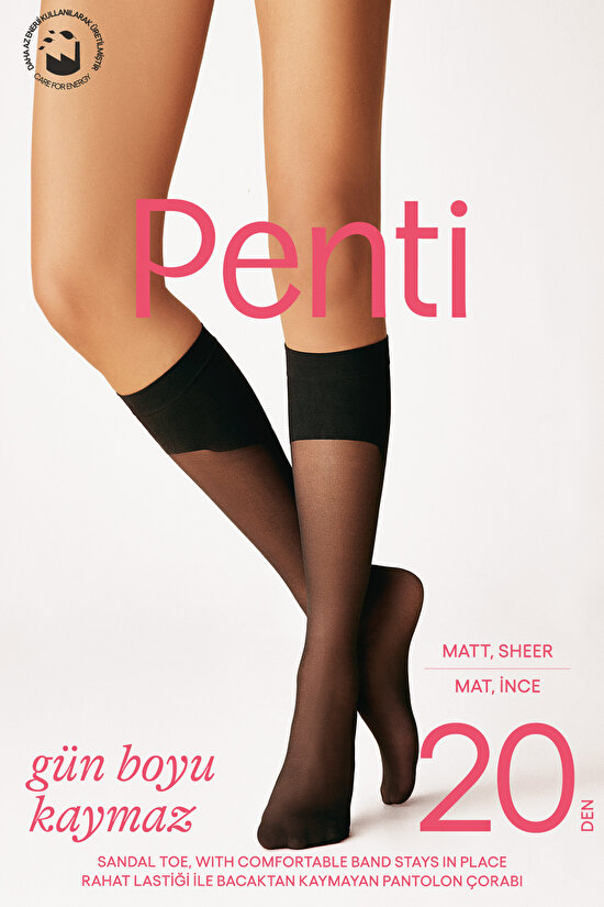 Günboyu Kaymaz Siyah Pantolon Çorabı - 4