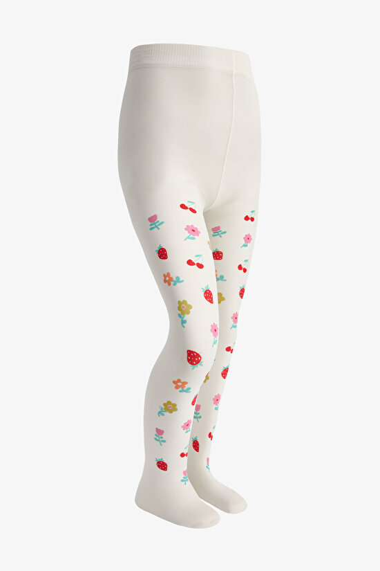 Kız Çocuk  Pretty Fruit Floral Külotlu Çorap - 2