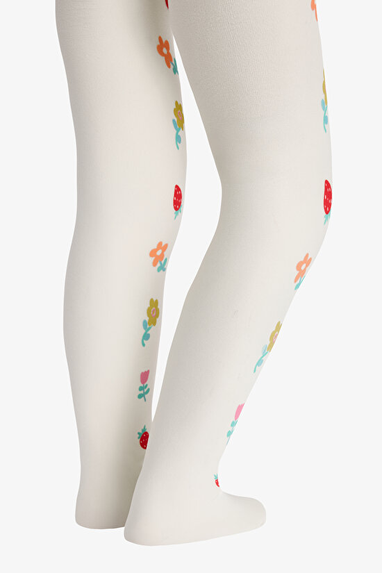 Kız Çocuk  Pretty Fruit Floral Külotlu Çorap - 5