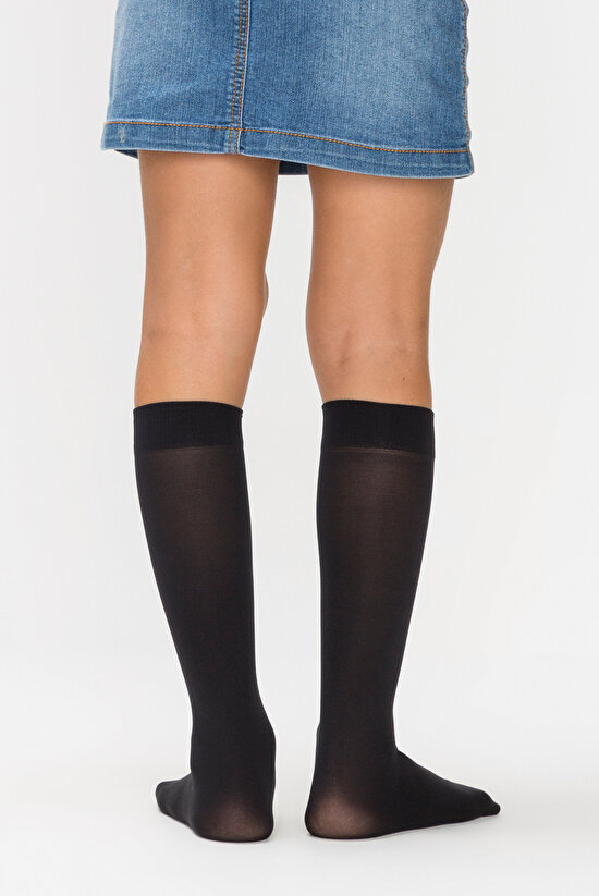 Black Micro 40 Knee High Socks - For Girls - 2