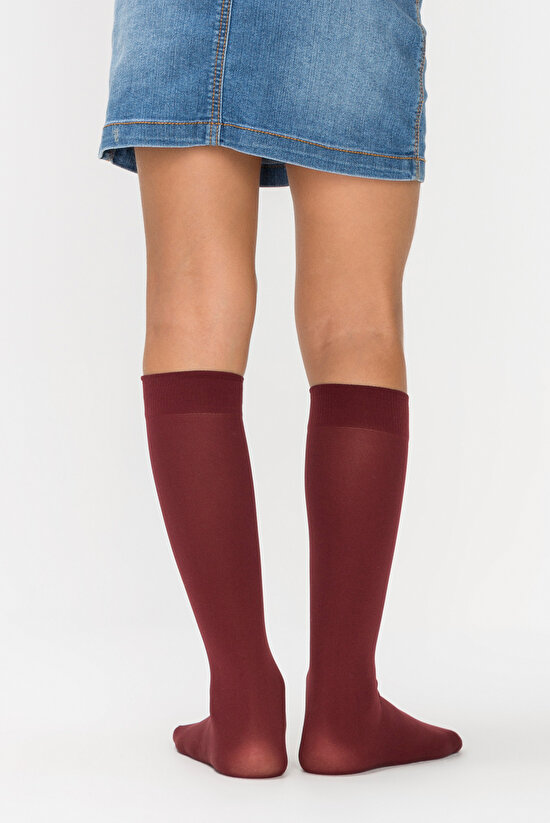 Bordo Kız Çocuk Micro 40 Pantolon Çorabı - 2