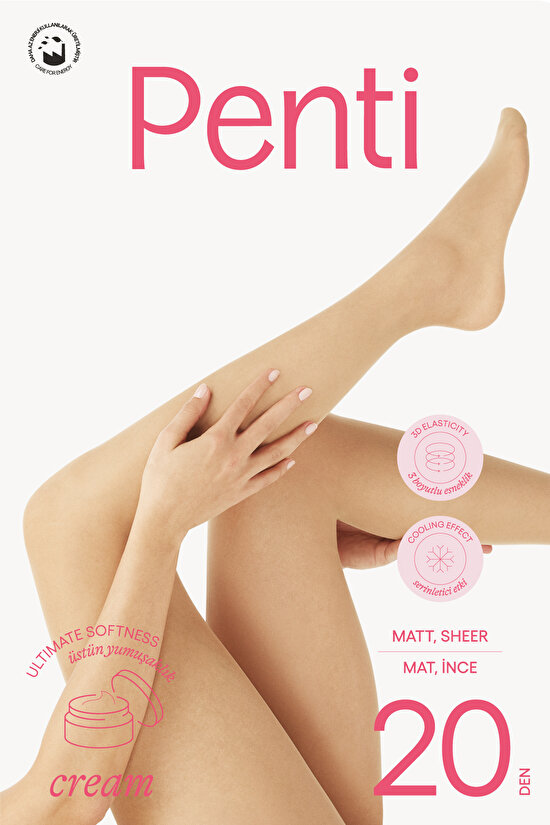 Cream Siyah Külotlu Çorap - 5