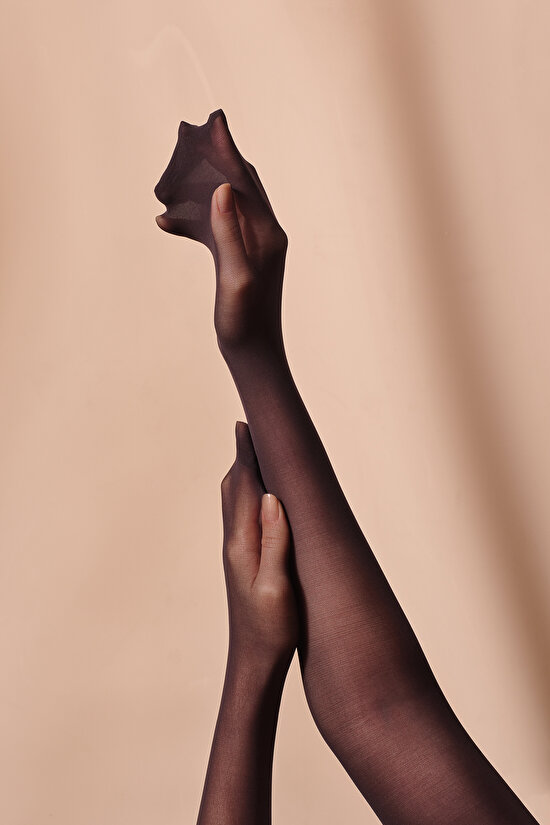 Siyah Cream Maxi Külotlu Çorap - 2