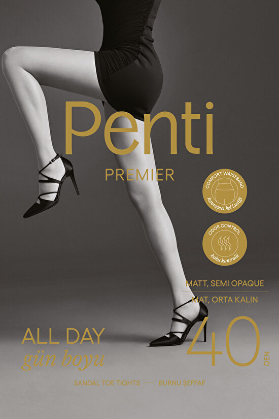 Black Premier All Day 40 Maxi Tights - 4