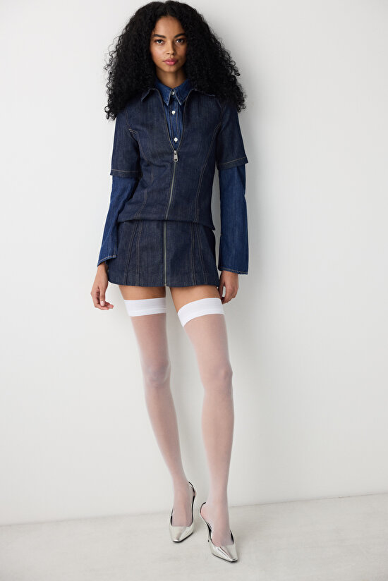 Emilia Beyaz Jartiyer Çorabı - 3