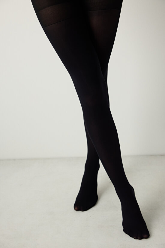 Siluet Siyah Opak Külotlu Çorap - 3