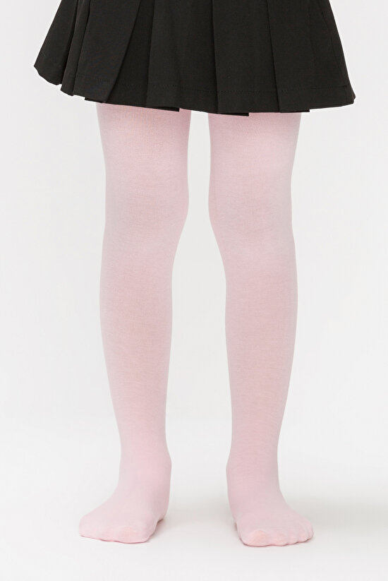 Pembe Kız Çocuk Ekstra Pamuklu Külotlu Çorap - 1