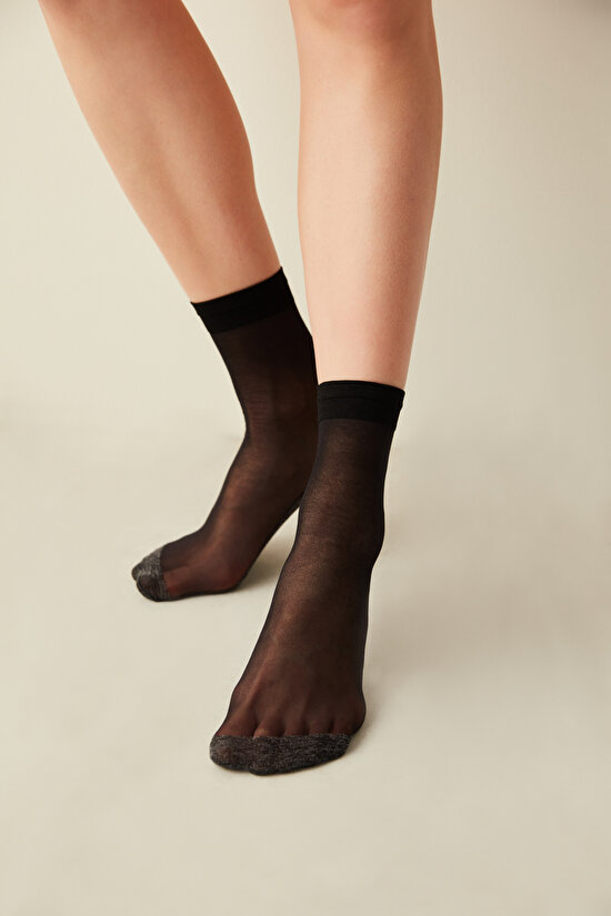 Siyah Konfor Soket Çorap-Pentilicious - 1
