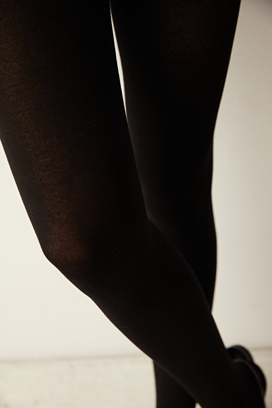 Cashmere Siyah Külotlu Çorap - 3
