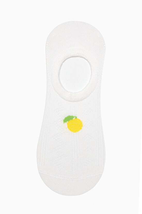 Lemon Jacquard White Yellow 3in1 Sneaker Socks - 4