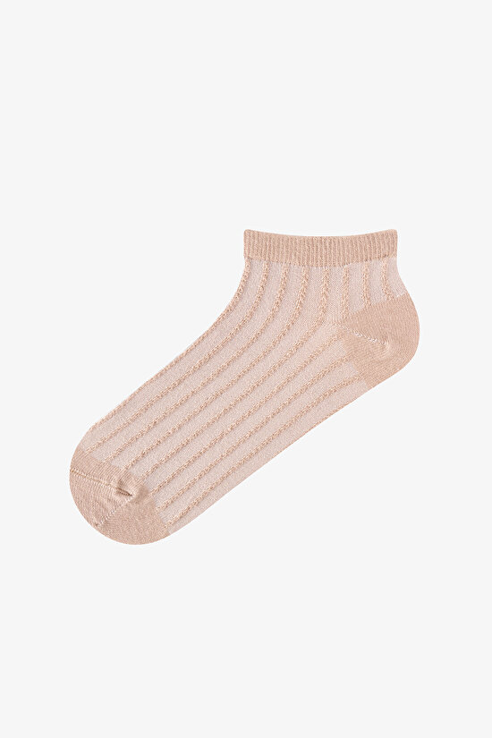 Cream Brown Knitted Jacquard 5 Pack Liner Socks - 3