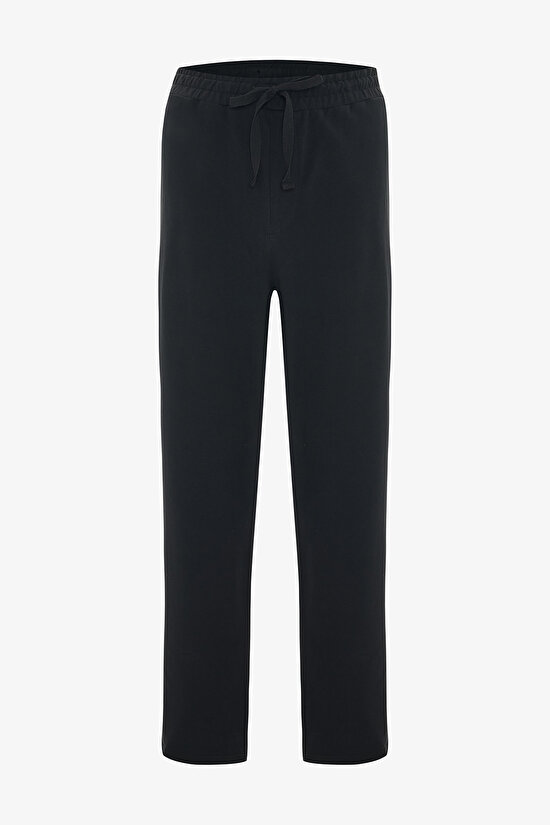 Siyah Erkek Çizgili Oversize Jogger Pijama Takımı - 3