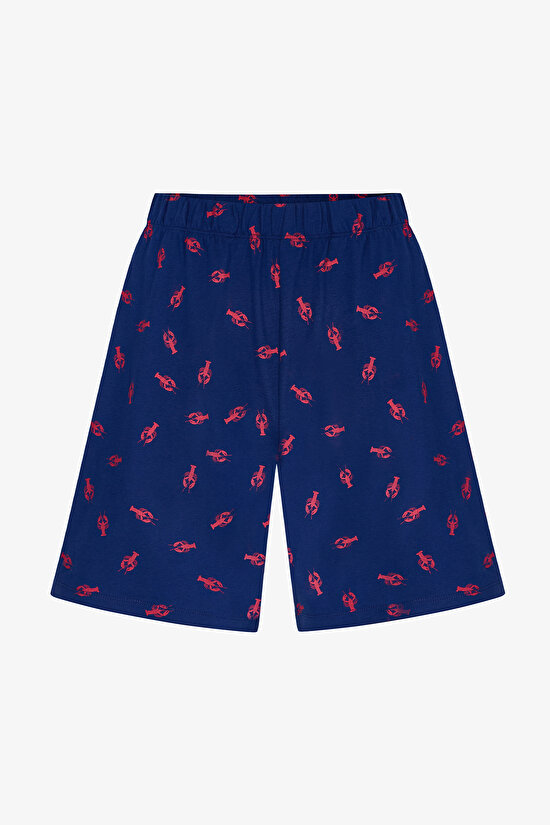 Man Colorful Lobster Tower Shorts Pajama Set - 5