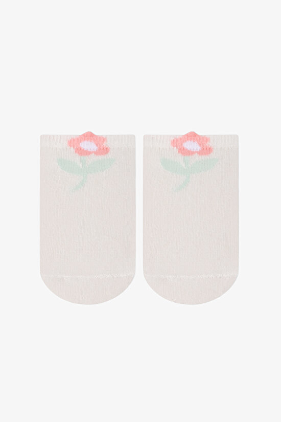 Renkli Kız Çocuk Unicorn in The Garden 4 'lü Patik Çorap - 4