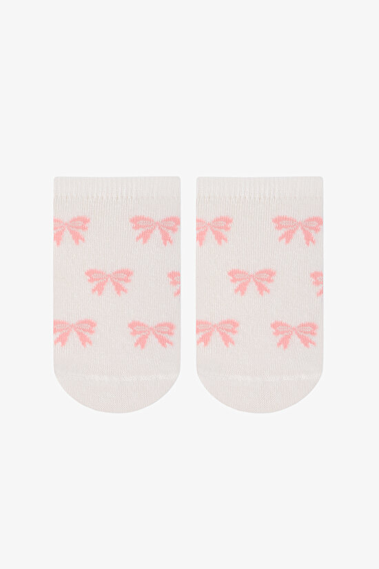 Renkli Kız Çocuk Unicorn in The Garden 4 'lü Patik Çorap - 5