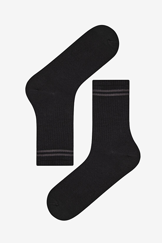 Erkek Double Line 3lü Beyaz Soket Çorap - 3