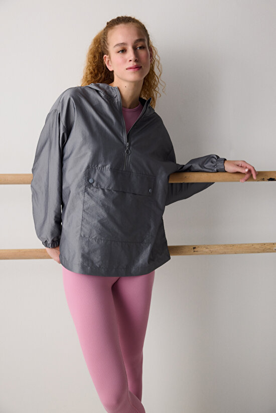 Metalik Paraşüt Kumaş Parlak Rüzgarlık - 3