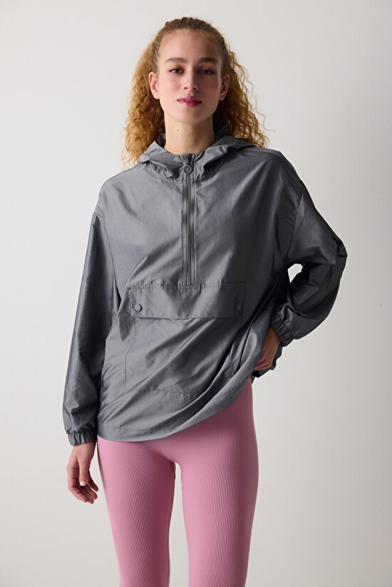 Metalik Paraşüt Kumaş Parlak Rüzgarlık - 4