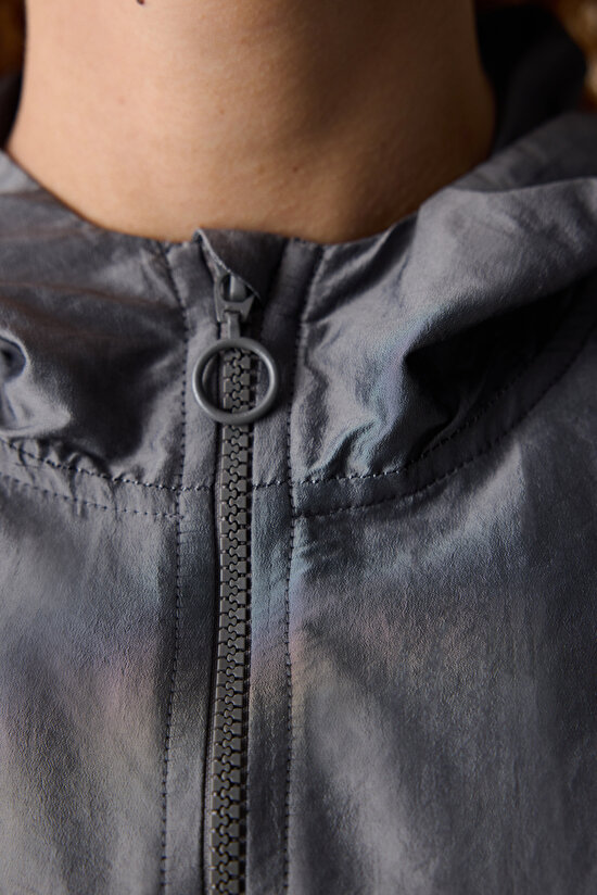 Metalik Paraşüt Kumaş Parlak Rüzgarlık - 8