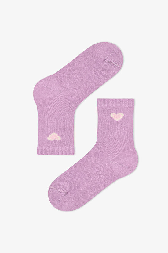 Kız Çocuk Pembe Sevimli Leopar Pamuklu 4 Çift Soket Çorap - 3