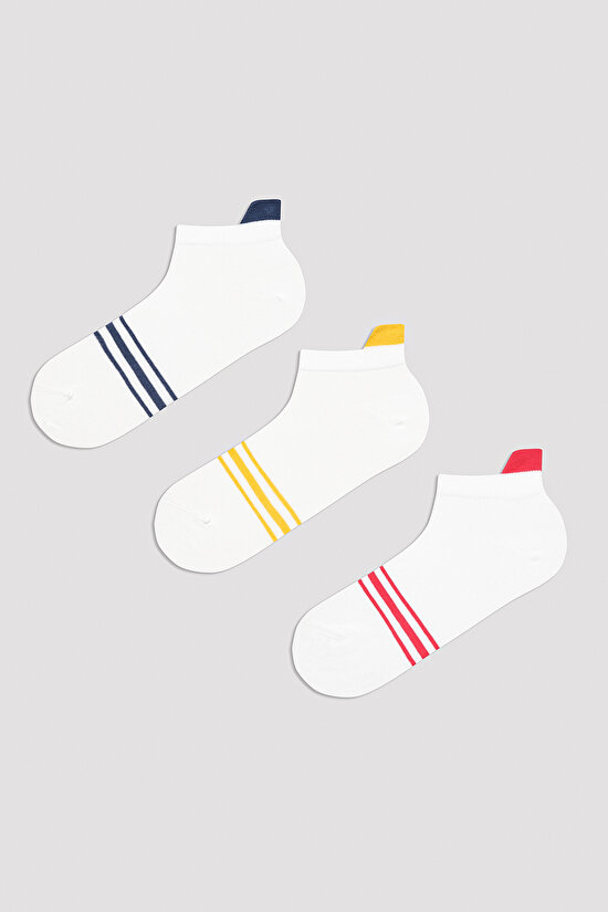 Erkek Thin Stripe 3lü Patik Çorap - 1