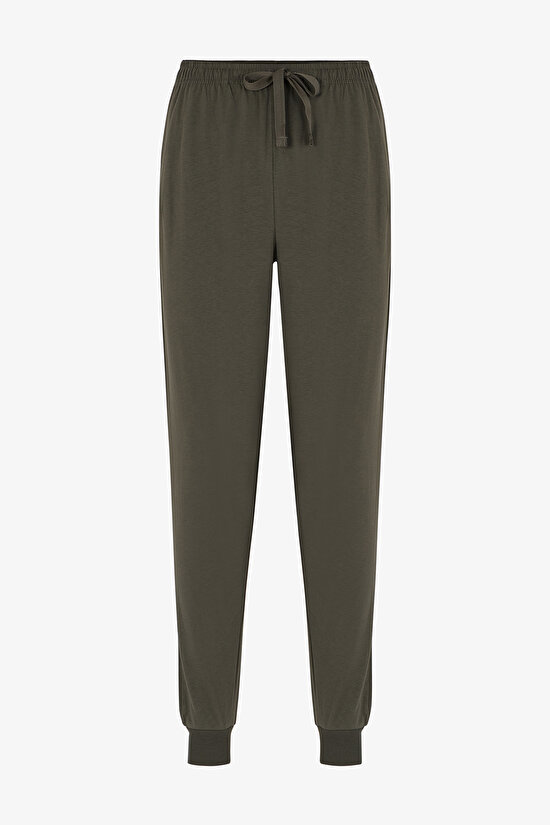 Erkek Moss Çizgili Uzun Kollu Jogger Pijama Takımı - 3
