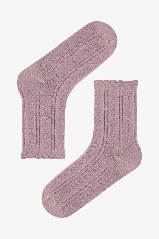 5 Pairs of Cotton Self-Patterned Socket Socks - 3