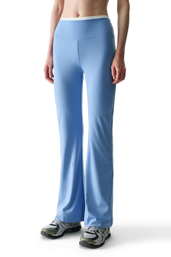 CONTRAST BINDING FLARE PAN, L, BLU MAVI2