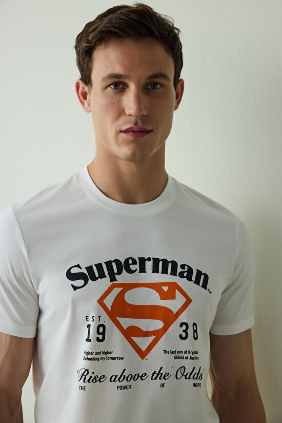 Erkek Superman Sloganlı Kısa Kollu Pijama Takımı - 4