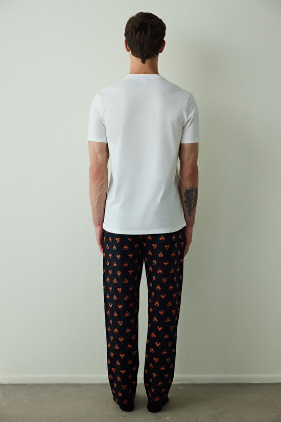 Erkek Superman Sloganlı Kısa Kollu Pijama Takımı - 7