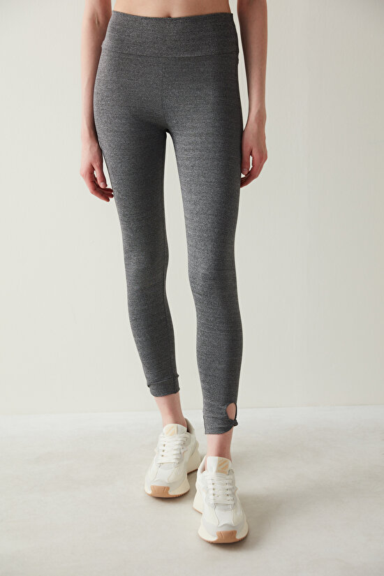 Grey Knotted Detailed Legging - 4