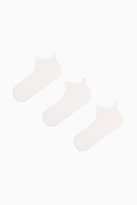 Erkek  White Bamboo 3'lü Patik Çorap - 1