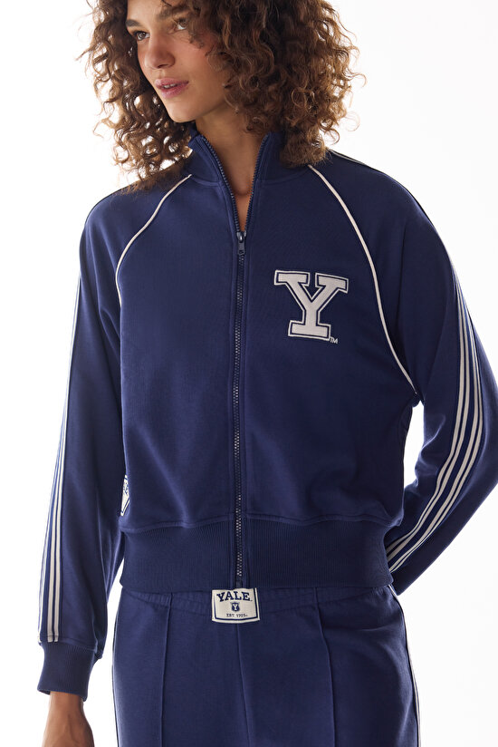 Lacivert Yale Şerit Detaylı Sweatshirt - 2