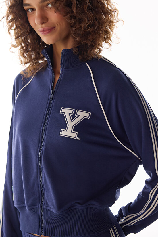 Lacivert Yale Şerit Detaylı Sweatshirt - 3